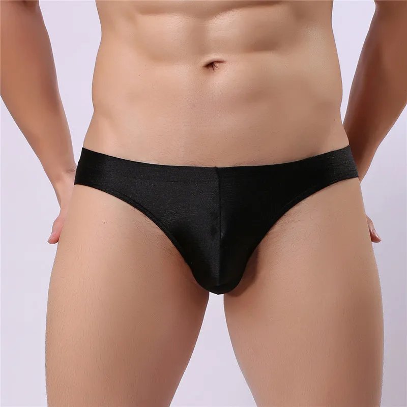 5PCS Men's Underwear Bright Briefs Underpants Male Sexy Silky Brief Shorts Man Gay Panties Low Waist Sleepwear |