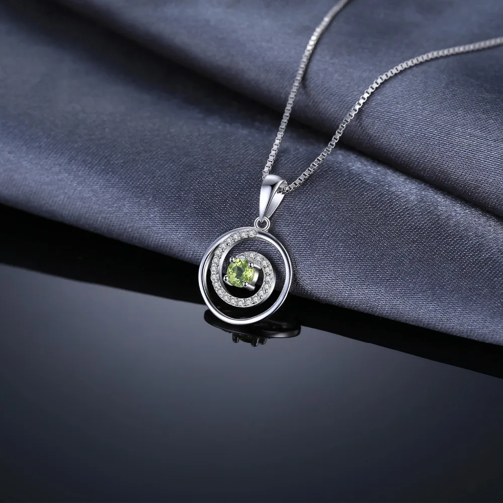 Jewelrypalace swirl 0.4ct круглый Перидот Цепочки и ожерелья подвеска стерлингового серебра