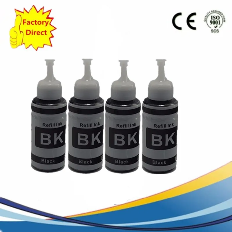 4BK Набор для заправки чернил GI-490 BK GI490 C M Y, PIXMA G1400, G2400, G3400, G1000, G2000, G3000 - Цвет: 4BK