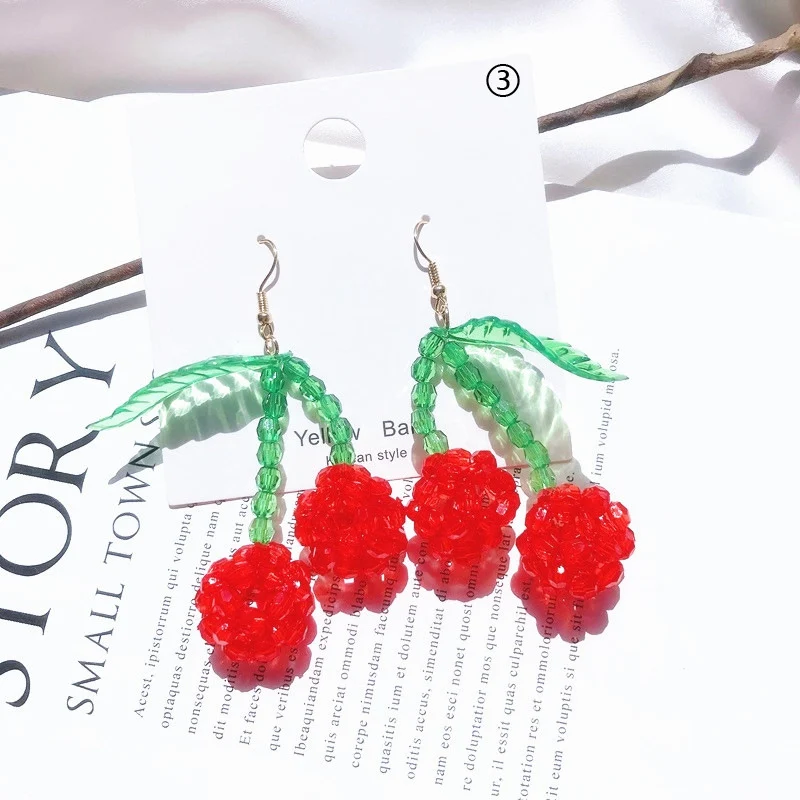 Творческий Серьги-Вишенки сладкий фрукты женский ручной работы серьги модная