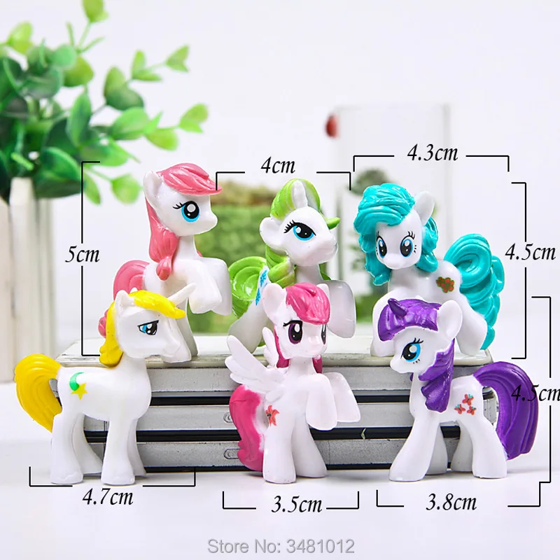 6 шт./компл. маленький Единорог лошадей Pegasus Pet Shop миниатюрные дешевые фигурки лошадей мини садовый декор куколки статуэтки