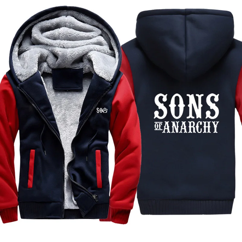 SOA Sons толстовки анархия Мужские Зимние флисовые утепленные камуфляжные пальто толстовка на молнии мужские толстовки с принтом - Цвет: 810