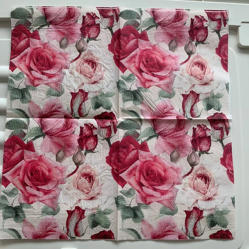 Декоративные бумажные салфетки Элегантные винтажное полотенце розовые красные