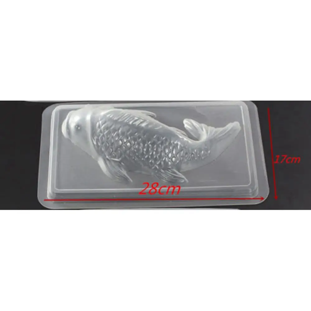 M 3D Koi форма рыбы пластиковый торт шоколад сахарное Желе DIY Ремесло Плесень Форма для риса украшения торта формы выпечки декоратор инструмента - Цвет: M