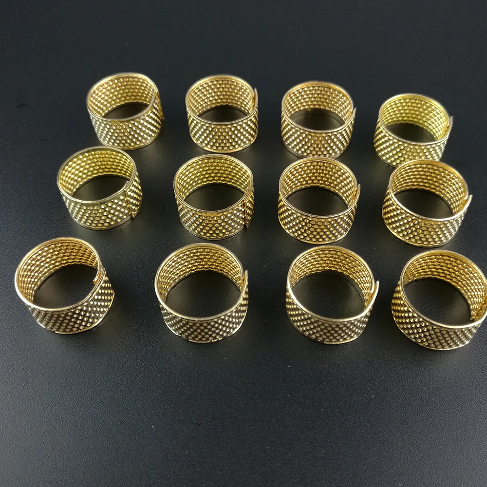 3X золотые металлические швейные наперстки кольца для защиты пальцев практичные