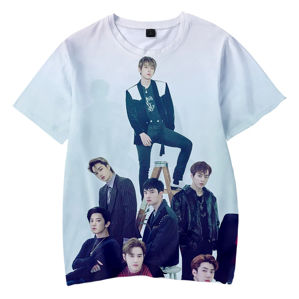 Kpop Bang Store EXO Love Shot Детские футболки с 3D принтом модные летние коротким рукавом 2019