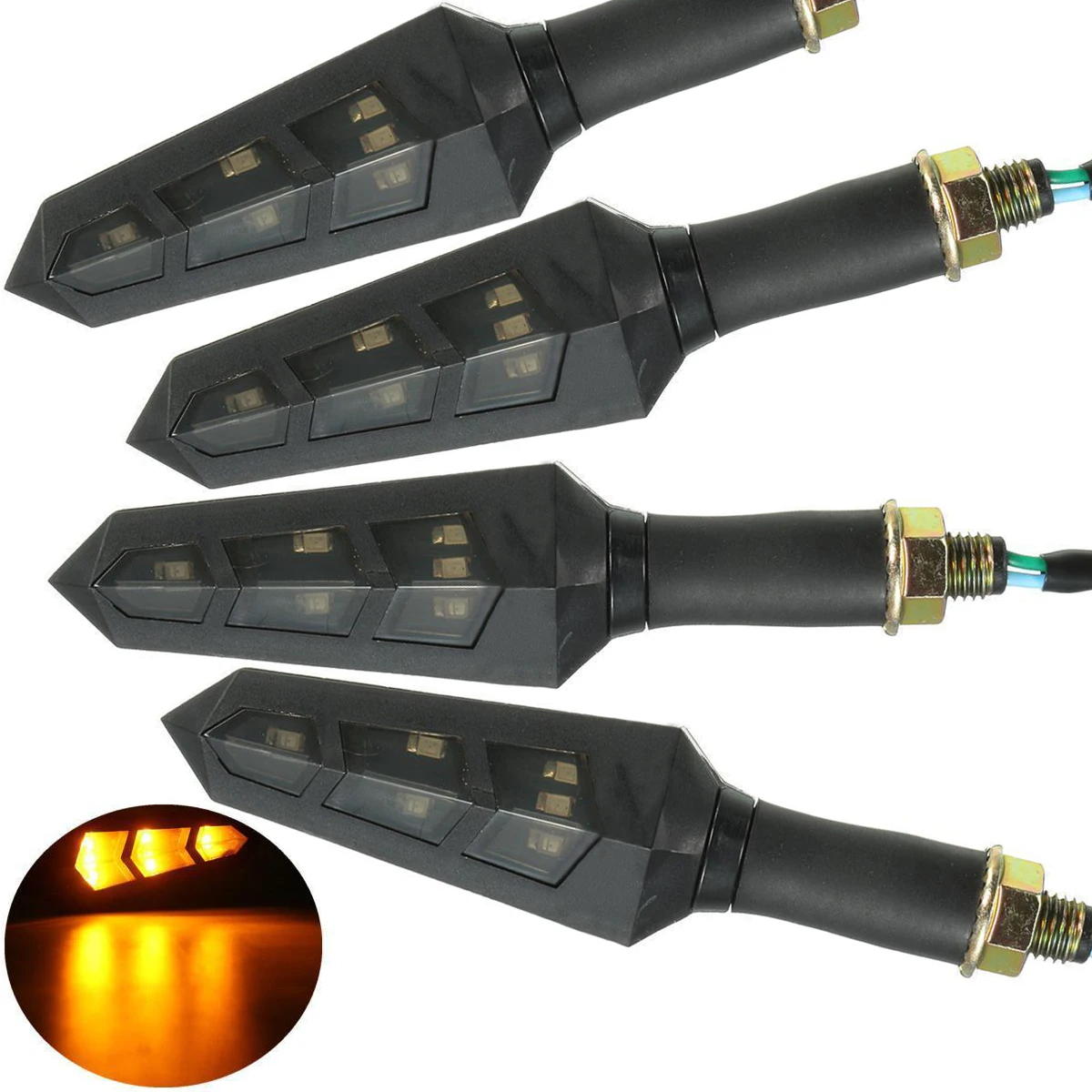 4 шт 12V 6LED Мотоцикл Велосипед индикатор сигнала поворота светильник мигающая