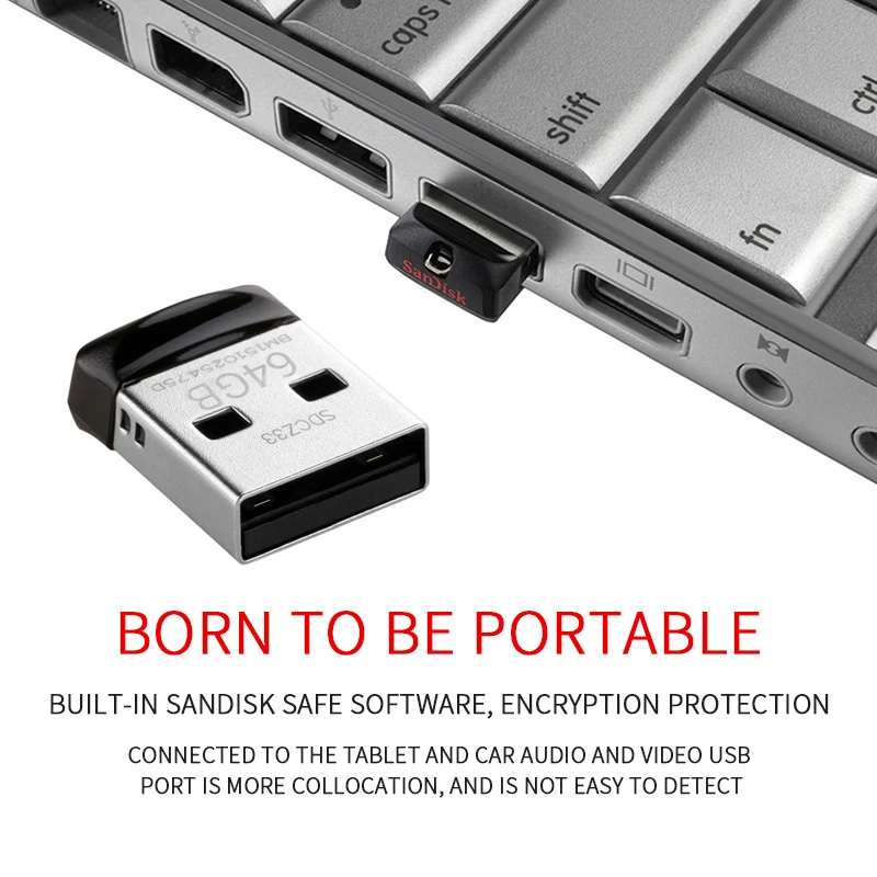 Sandisk Мини авто USB флеш накопитель 16 ГБ 32 64 ГБ|USB флэш-накопители| |