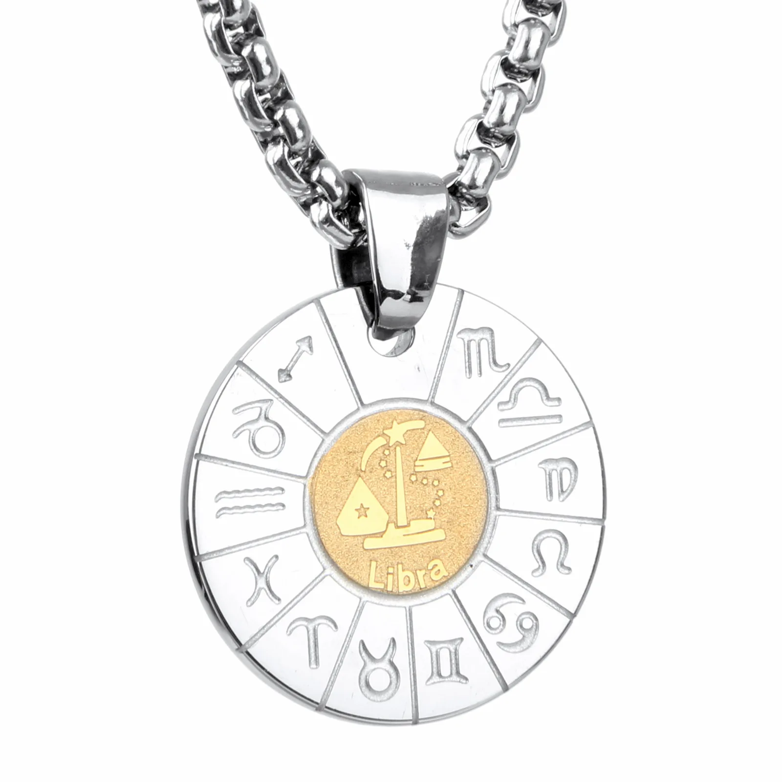 Двенадцать созвездий ожерелье весы мода оптовая продажа титановые Подвески