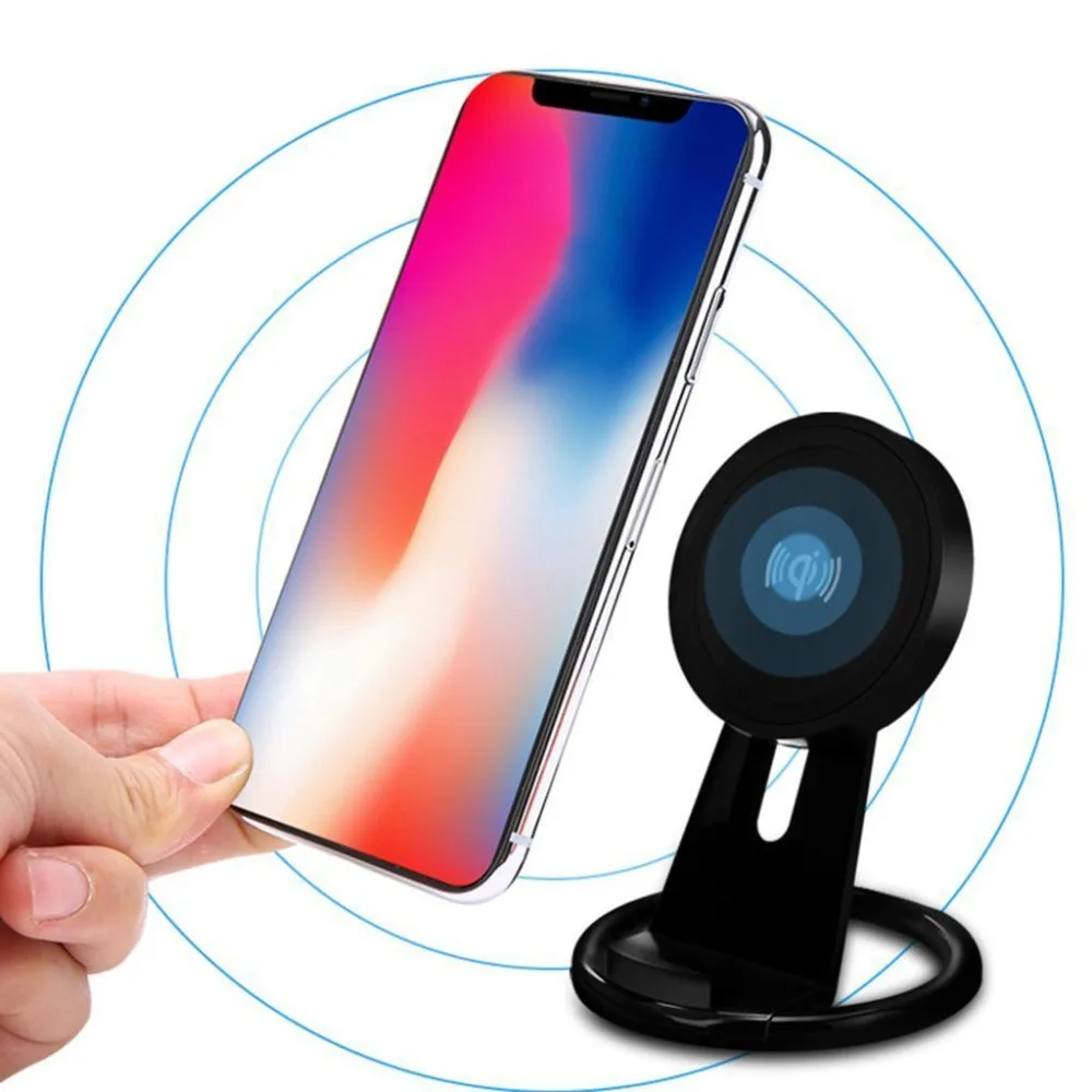 Qi Беспроводное зарядное устройство для iPhone X 8 Plus беспроводная Подставка зарядки