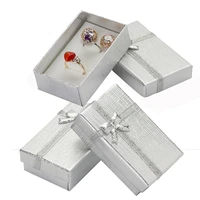 32pcs cardboard jewelry boxes 1 9x3 1 silver gift boxes for pendent necklace earrings ring box packaging with white sponge