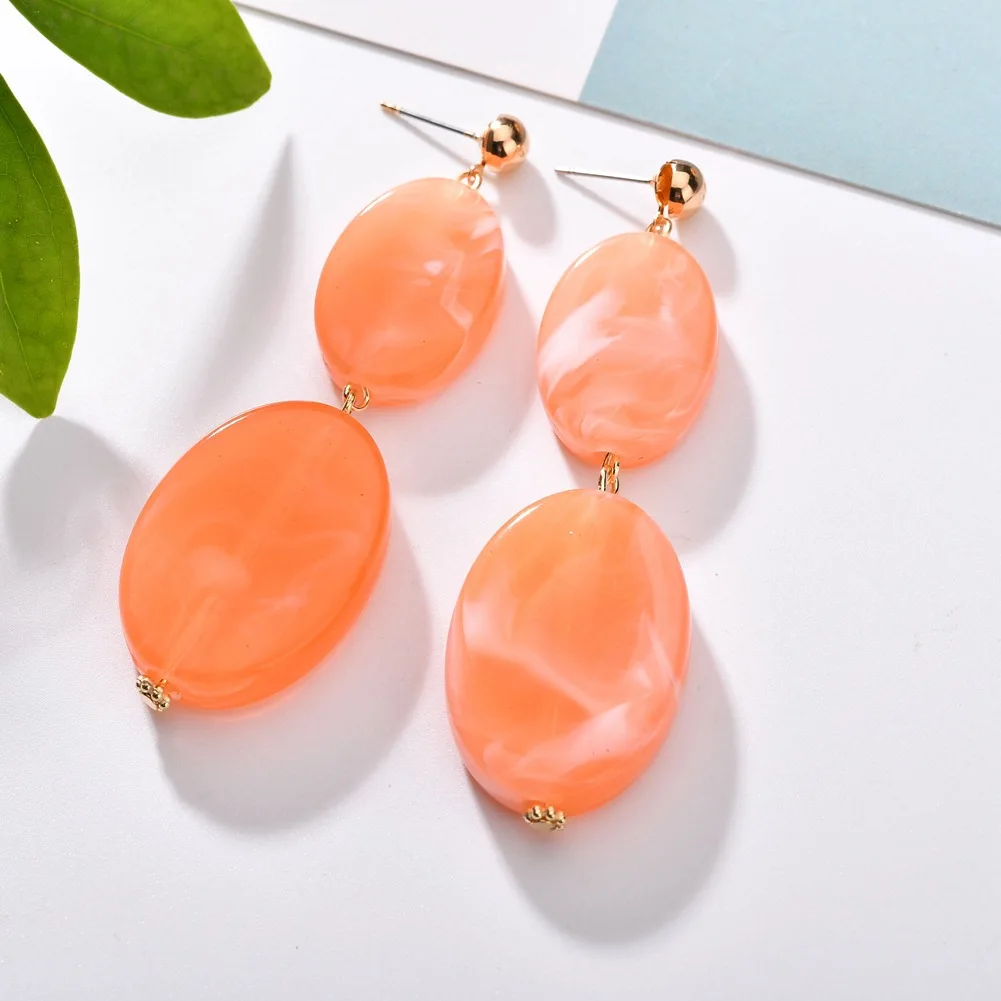 Серьги из смолы висячие серьги гвоздики с геометрическим рисунком красные