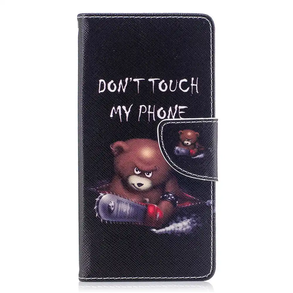 Do not touch 1 Чехол с откидной крышкой для huawei honor 7C PRO, чехол с принтом из искусственной кожи, чехол-бумажник для карт, чехол-подставка для honor 7c, AUM-L41, милый Модный чехол - Цвет: Do not touch 1