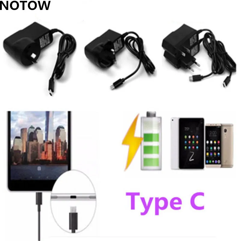 NOTOW 5V 2A UK / US AU EU Тип C настенная Зарядка адаптер питания для путешествий быстрый