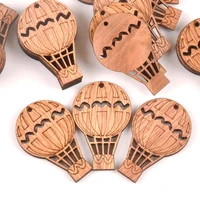 20pcs vintage hydrogen balloon diy wooden ornaments scrapbook craft unfinished natural wood slices for home decor 49x32mm m1614