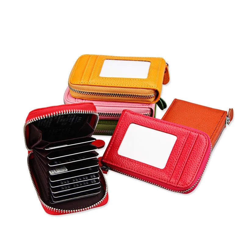 

RFID Блокировка из натуральной кожи унисекс держатель для карт кошельки Высокое качество женский кредитный держатель для карт s Женская Поду...