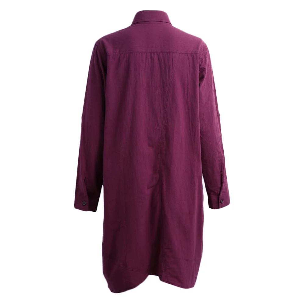 EaseHut, Ретро стиль, 5xl размера плюс, женская блузка,, осень, зима, длинный рукав, рубашка, Повседневная, отложной воротник, длинный, на пуговицах, Топ