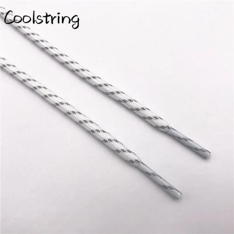 Coolstring круглые полосатые шнурки Бежевые Белые шнурки полиэфирные шнурки для роликовых коньков походная Уличная обувь