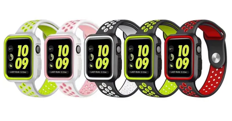 DAHASE двойной цвет мягкий силиконовый чехол для Apple чехол для часов полная защита для iWatch серии 1 и 2 и 3 42 мм 38 мм оболочка
