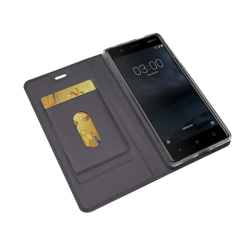 Раскладной Магнитный чехол бумажник для Nokia 2 и 3 кожаный тонкий защитный книжка с