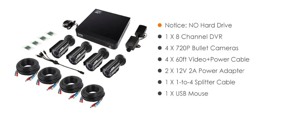 ZOSI 1080N HDMI DVR 1280TVL 720P HD наружная система камер домашней безопасности 8CH CCTV видео наблюдения DVR комплект TVI камера комплект