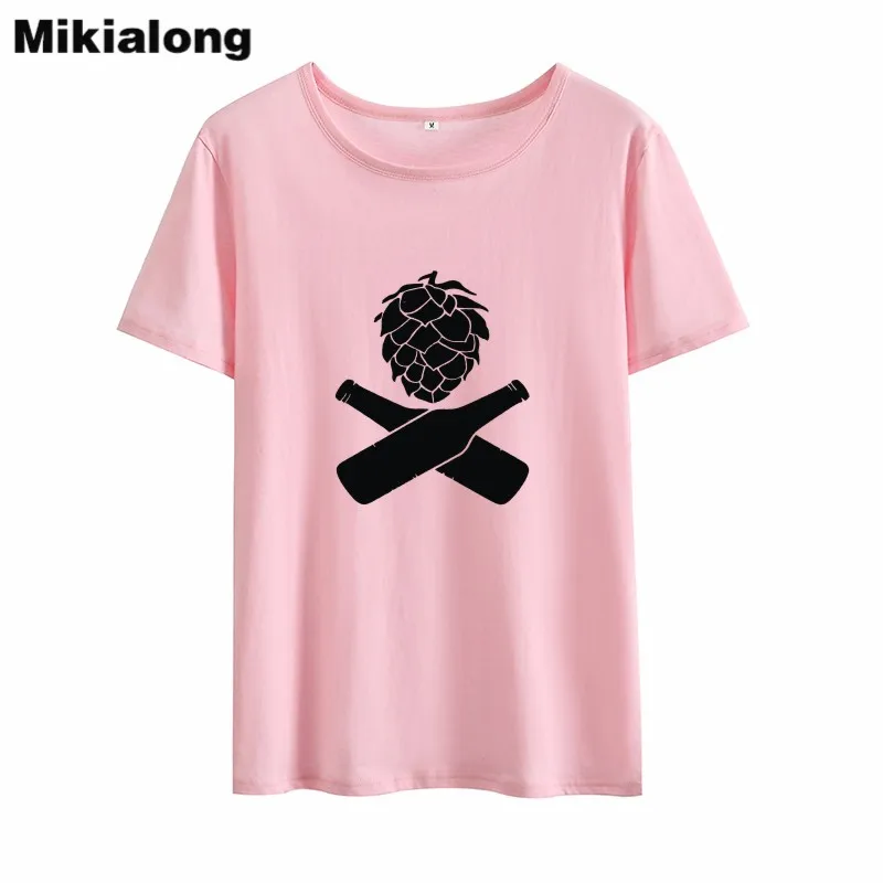 Mikialong 2018 Ulzzang Harajuku футболка с ананасом и пивом Женская летняя Tumblr Футболка женская