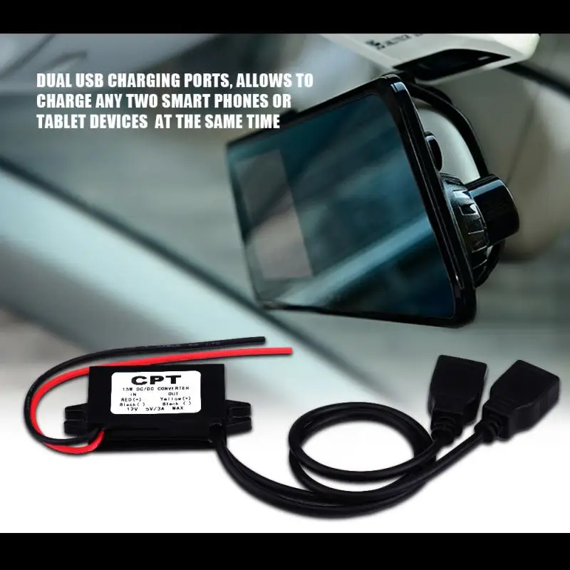 for Car Motorcycle Phone Chargers Dual USB Charger Adapter Converter Module 3A DC 12V to 5V | Автомобили и мотоциклы