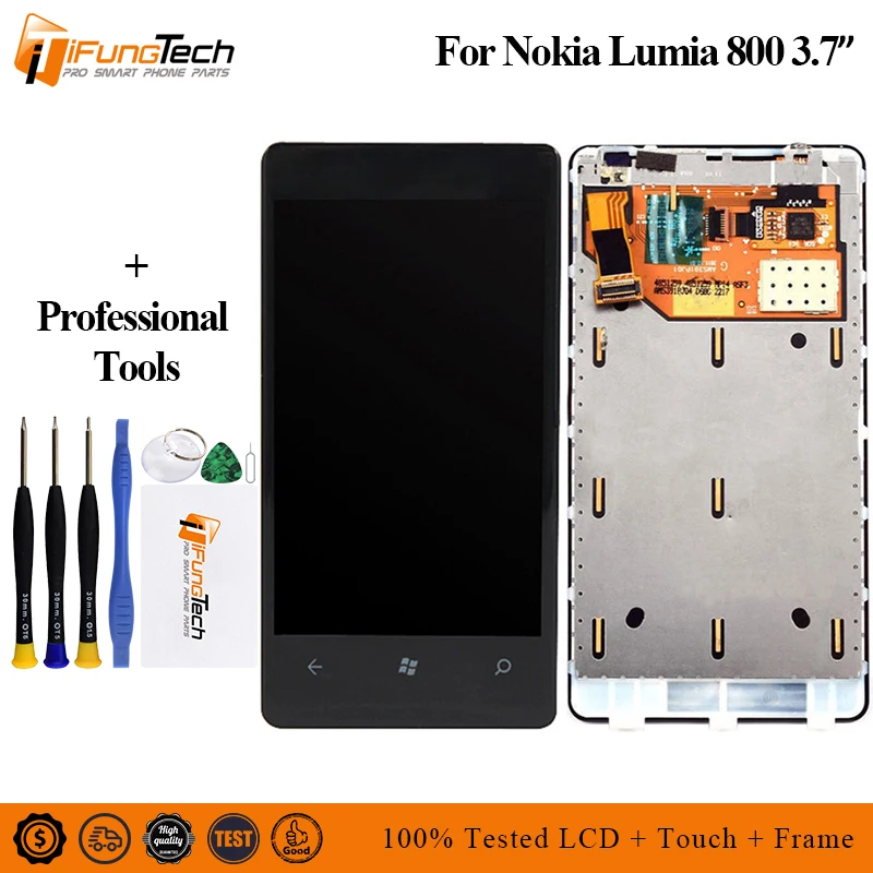 Оригинальный ЖК-дисплей для Nokia Lumia 800 с сенсорным экраном дигитайзер в сборе