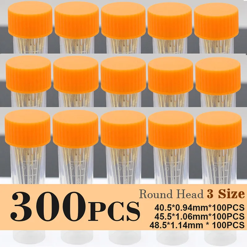 Round Needle 300PCS Ручная работа, высокое качество, товары для дома, рукоделие, швейная кожа, игла, нержавеющая сталь, шпильки, ручная круглая призма, головка, тупой пинт - Цвет: Round Needle 300PCS