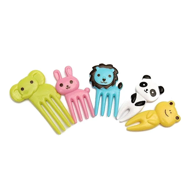 Практичные 2 упаковки Bento Kawaii животные еда фрукты выбирает вилки Ланч-бокс аксессуар Декор#81166