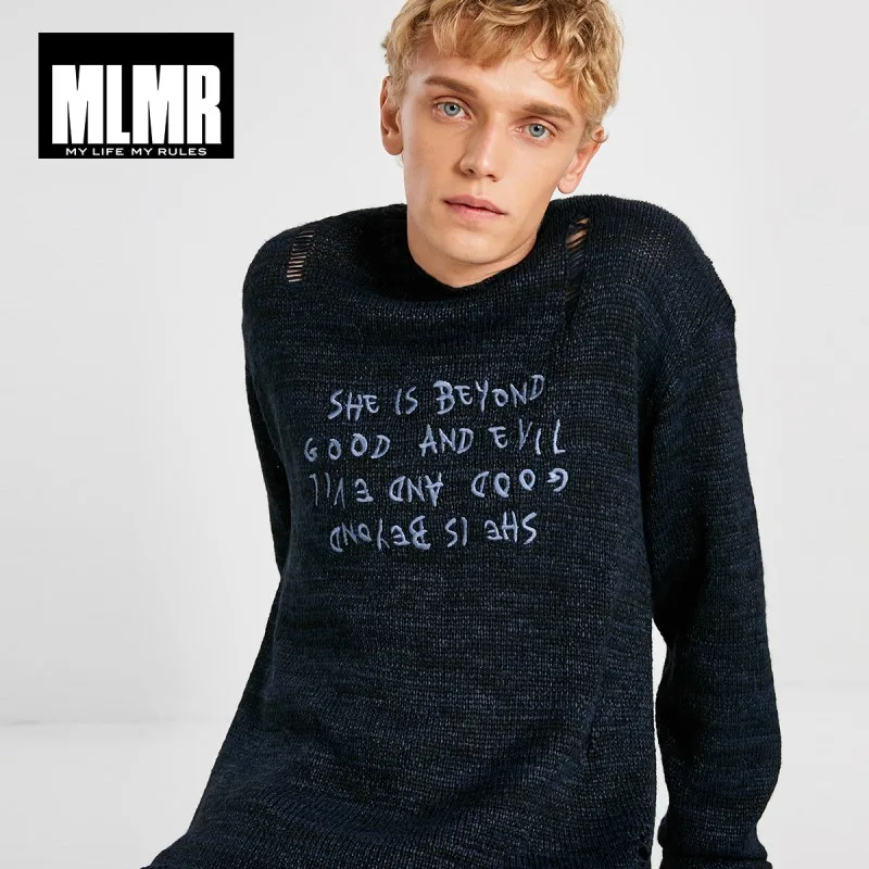 Мужской шерстяной свитер JackJones MLMR вязаный хлопковый пуловер с рисунком уличная