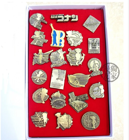 Новые значки в стиле аниме Детектив Конан На 17 ю годовщину набор значков с