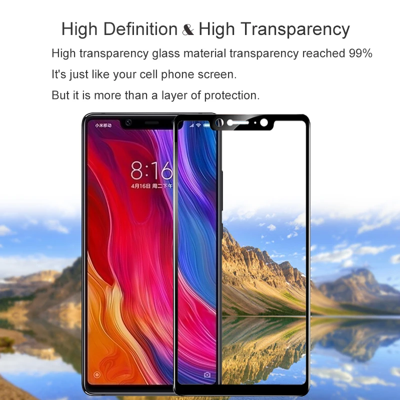 Защитная пленка для экрана из закаленного стекла полное покрытие Xiaomi Mi 8 SE 9H