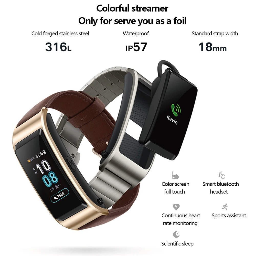 huawei TalkBand B5 Talk Band B5 Bluetooth умный Браслет Сенсорный AMOLED экран Спортивный Браслет вызов наушники группа