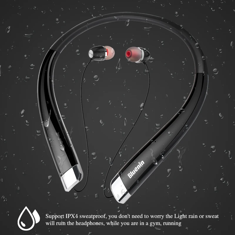 Bluenin 990, Спортивные Bluetooth наушники, беспроводные стерео наушники, встроенный микрофон, устойчивое к поту, с шейным ремешком, bluetooth, ecouteur для iphone x