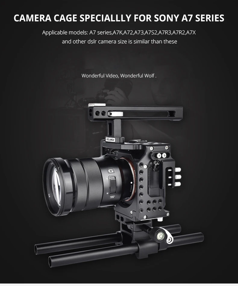 A7 Камера клетка профессиональная ручка DSLR Rig Стабилизатор видеокамеры для sony Альфа A7 A7II A7III A7K A7S2 A7R2 A7R3 A7X