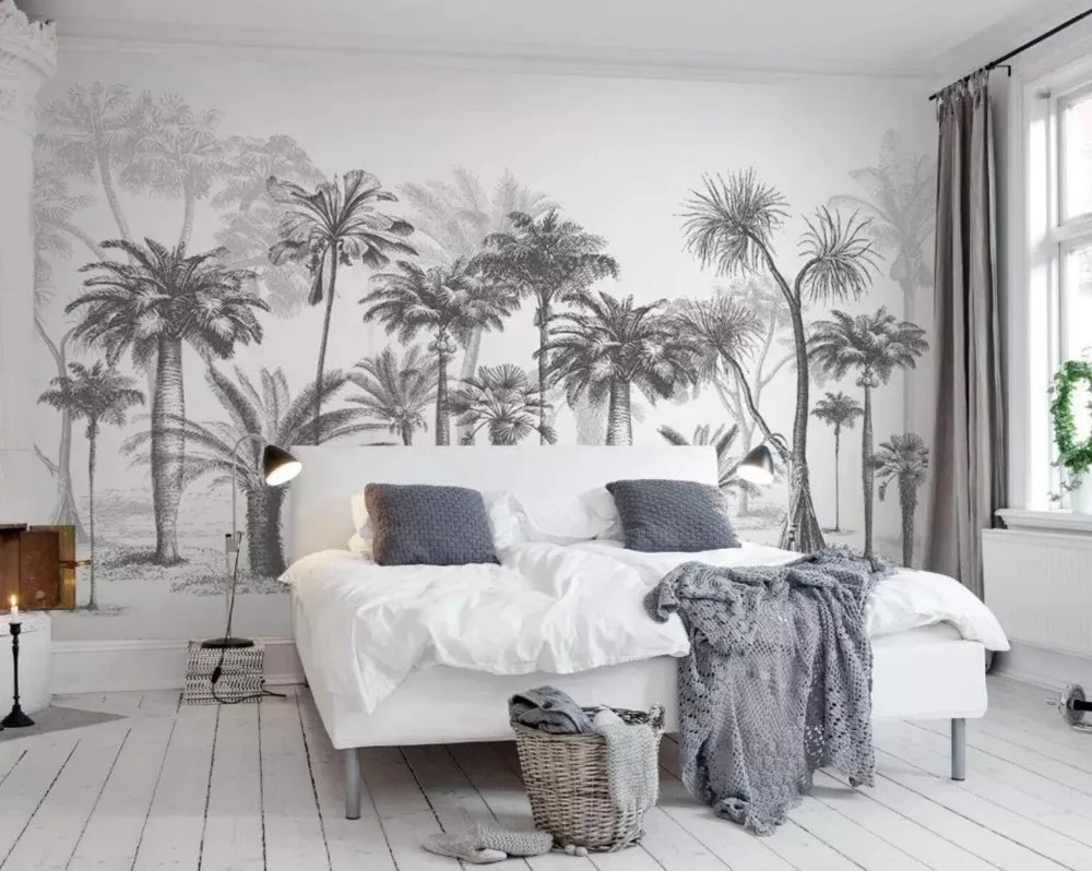 

[Self-Adhesive] 3D Black Coconut Tree 186 Wall Paper mural Wall Print Decal Wall Murals