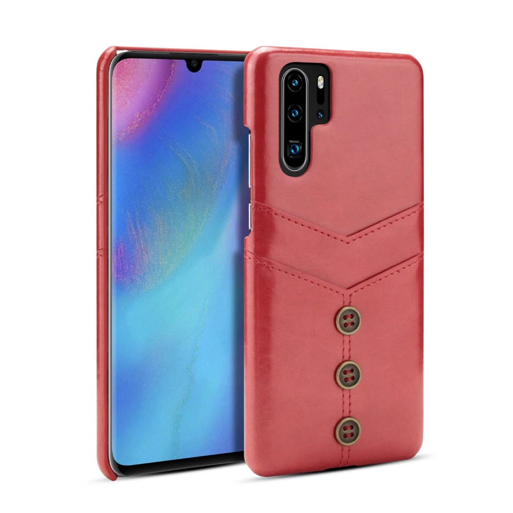 Luxury Oil Wax PU Leather Buckle Wallet Phone Cases For Huawei P30 P20 Lite Pro Mate 20 Lite Credit Card Money Slot Holder Cover