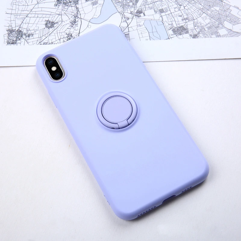 Роскошный мягкий жидкий силиконовый чехол для iPhone 11 Pro Max XS X 7 8 6 S 6 S XR подставка кольцо держатель тонкий чехол для iPhone11 Pro Чехол