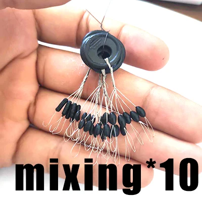 MIXING 60 шт. 10/комплект поплавок резиновый черный фиксатор стопор рыболовного поплавка не повредит вертикальная линия бобов снасти Аксессуары - Цвет: MIXING