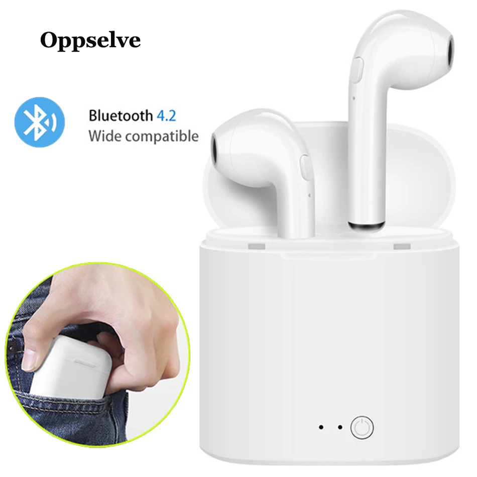 Oppselve I7S TWS, Мини Bluetooth наушники, портативные беспроводные наушники с зарядным устройством, стерео спортивные наушники с шумоподавлением