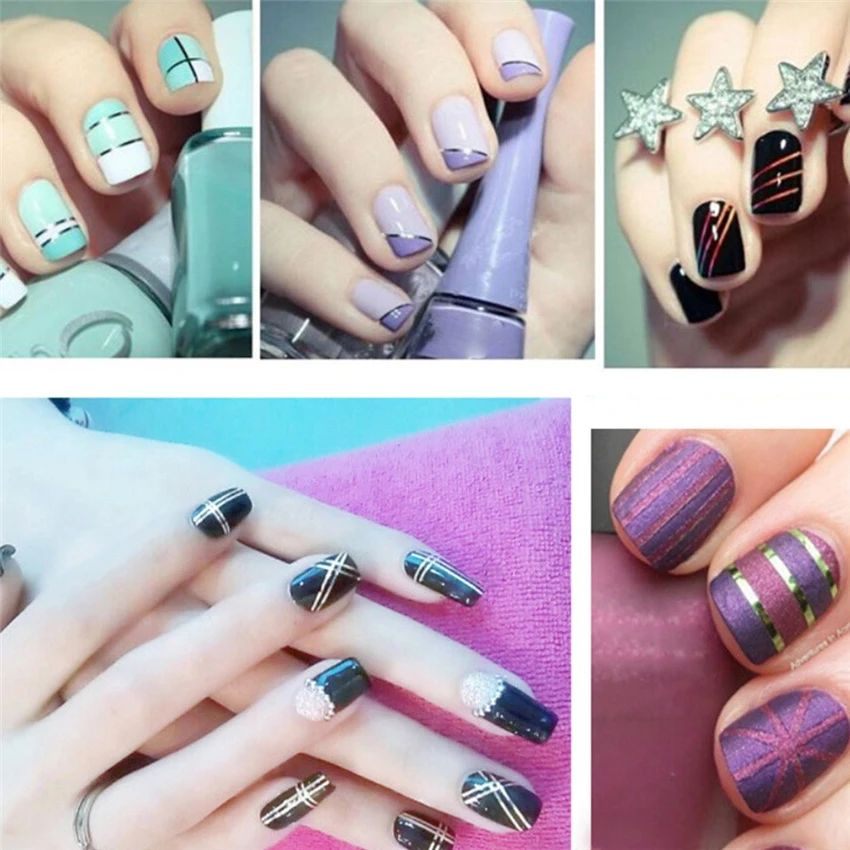 Nail art bande rouleau, 43 шт, смешанные цвета, рулоны, полоскание, лента, линия, сделай сам, для украшения ногтей, наклейки для ногтей Z 4 45