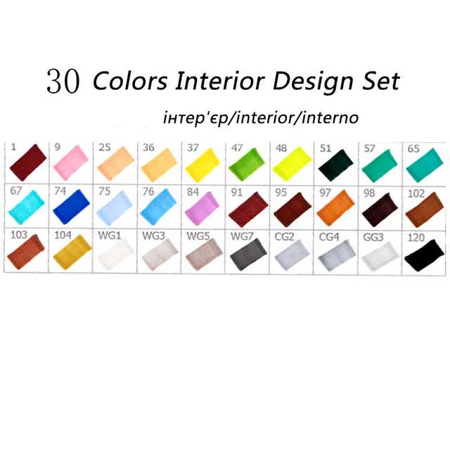 30 Interior set TOUCHNEW 168 цветов Высокое качество художественные Маркеры Набор ручек двойная головка эскиз Маркеры Ручка для рисования маркеры манги комические товары для рукоделия - Цвет: 30 Interior set
