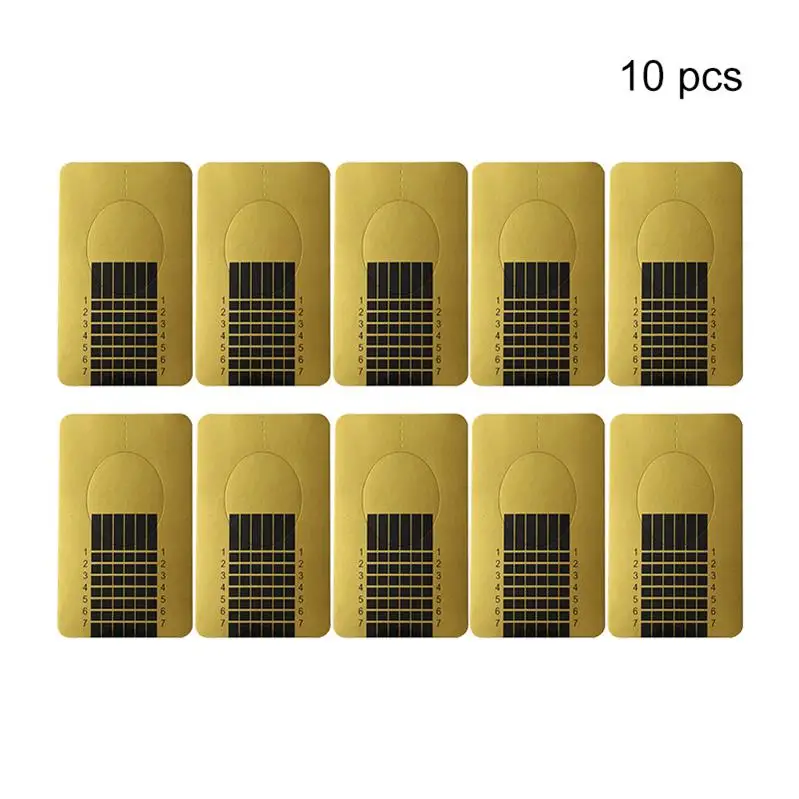 10pcs 100 шт форма ногтей Set ногтей Французский акриловые УФ гель Советы Расширение Builder форме Руководство трафарет маникюр ногтей Красота инструменты - Цвет: 10pcs