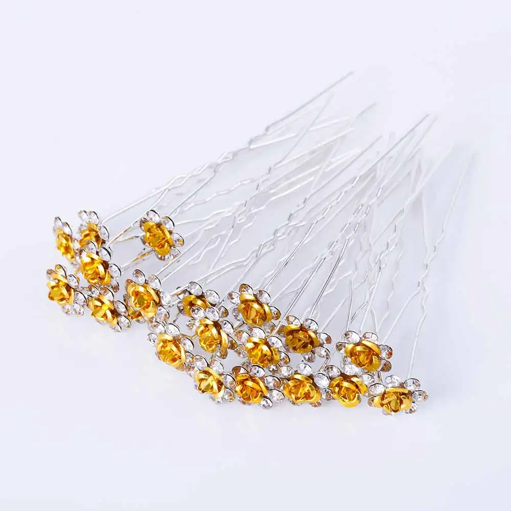 FAMSHIN 20 шт./партия шикарное женское свадебное с кристаллами и стразами заколки для
