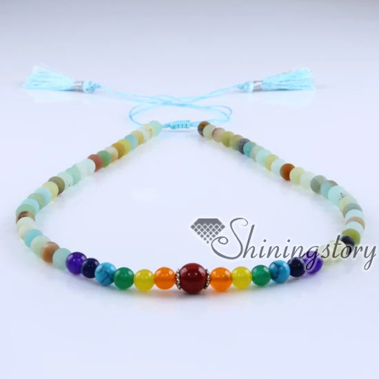 7 chakra necklace with tassel healing jewelry handmade wholesale spiritual yoga jewellery real leather | Украшения и аксессуары