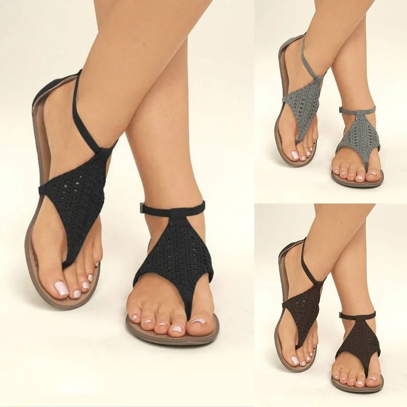 Для женщин тапочки 3 цвета Новый летние ботильоны без каблука вязаная обувь