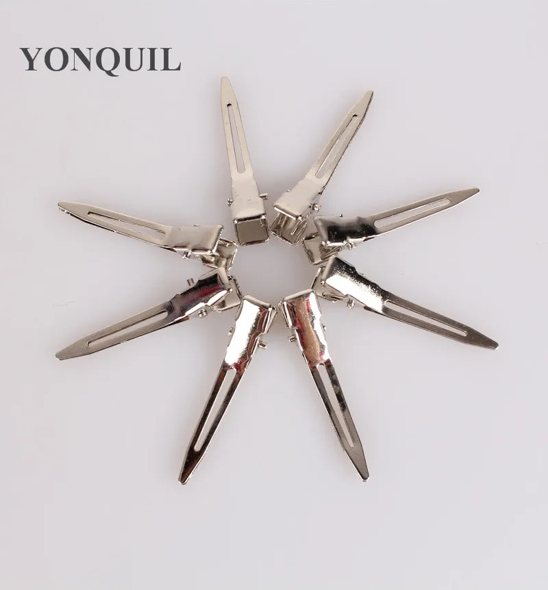 

Girls Of Single Prong Alligator Clip Silver Metal Hair Clips /DIY Hair Accessories For Show Wholesale 1 3/4Inches 200 Pieces/Pkg