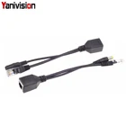 Блок питания для пассивного кабеля PoE, Ethernet, Комплект кабелей для инжектора, Адаптер PoE, 12 в пост. Тока