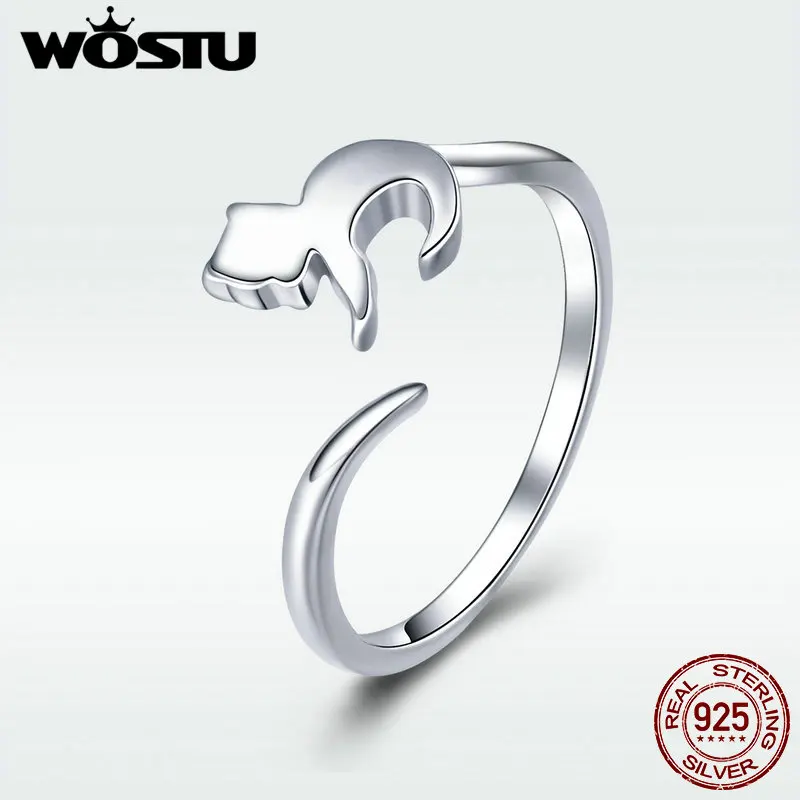 WOSTU 2020 Настоящее серебро 925 пробы кошачьи Открытые Кольца для вечеринок женщин